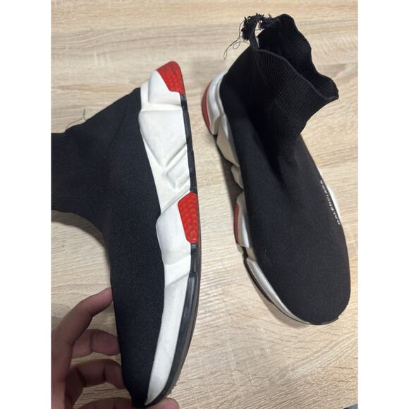 Size 10 - Balenciaga Speed Trainer Steel Grey Red - Picture 3 of 5